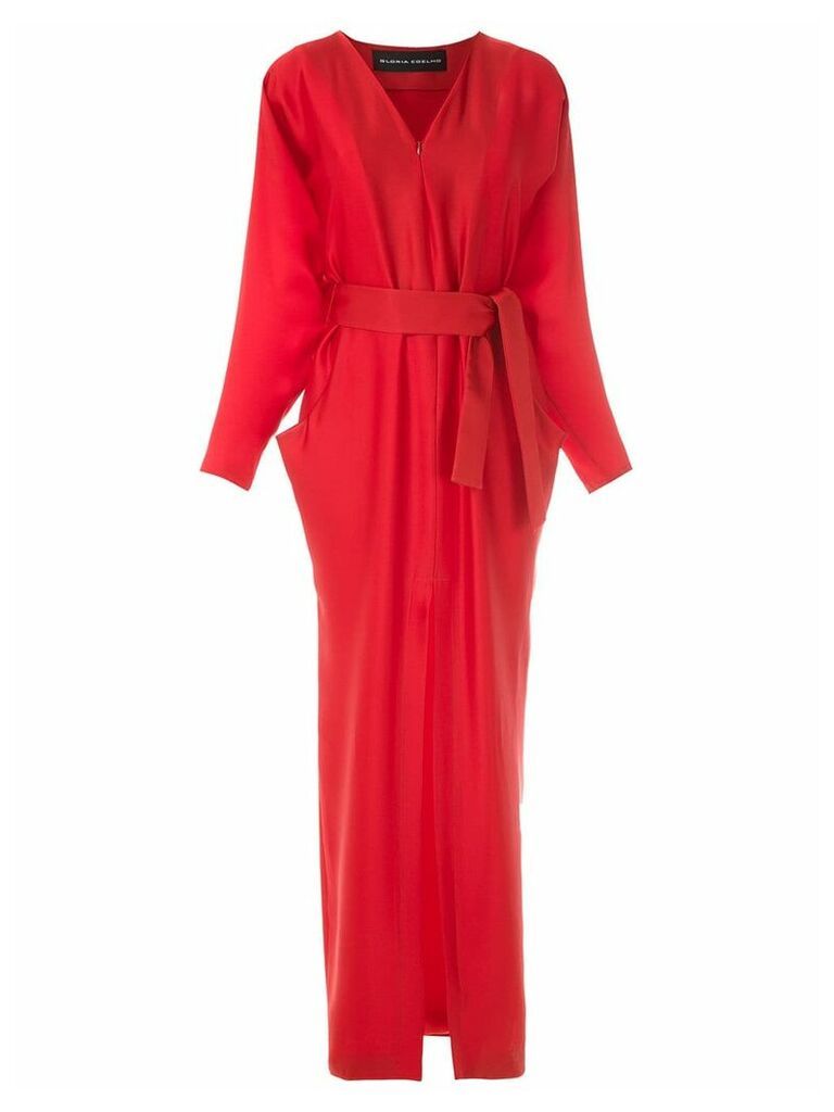 Gloria Coelho long belted dress - Red