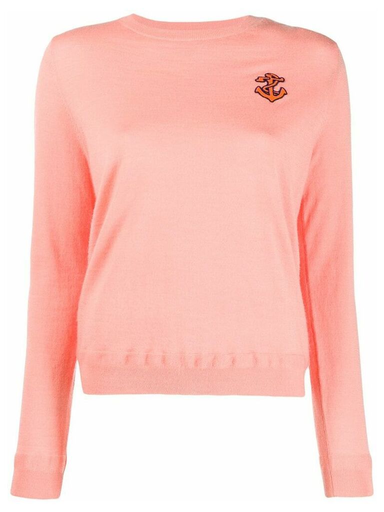 Chinti and Parker anchor embroidered sweater - PINK