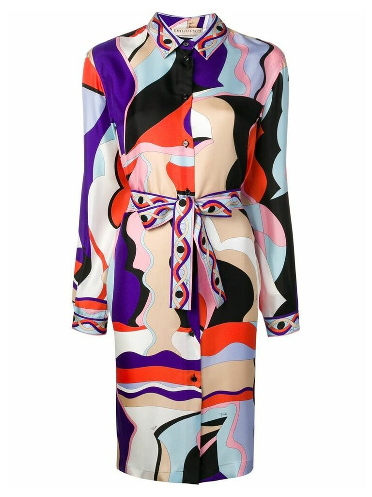 Emilio Pucci Vallauris Print Shirt Dress - PURPLE