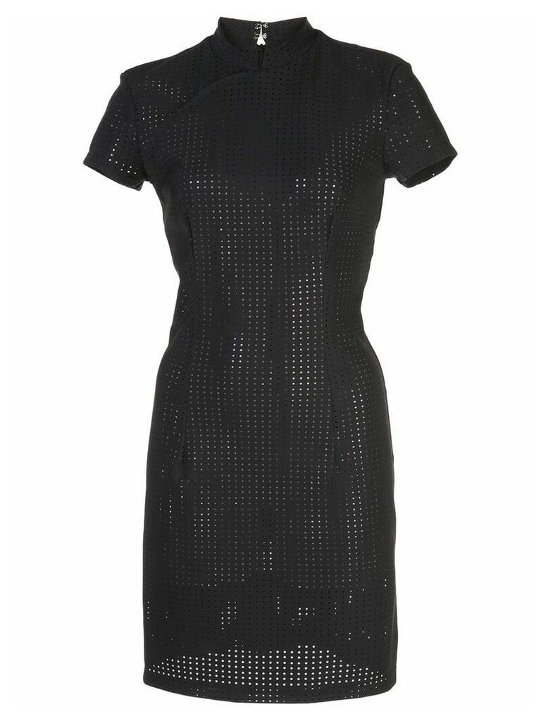 Marcia perforated fitted mini dress - Black