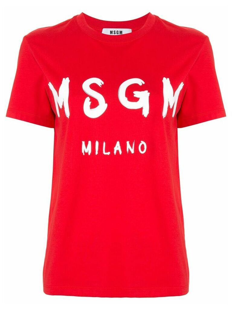 MSGM printed logo T-shirt - Red