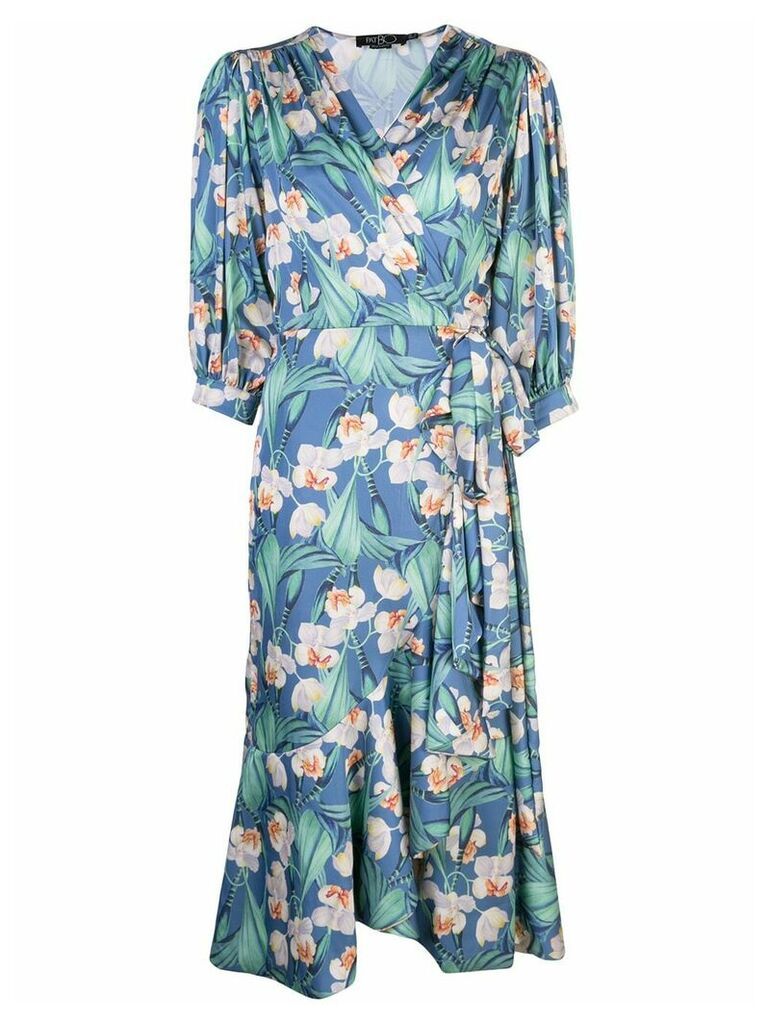 Patbo floral midi wrap dress - Blue