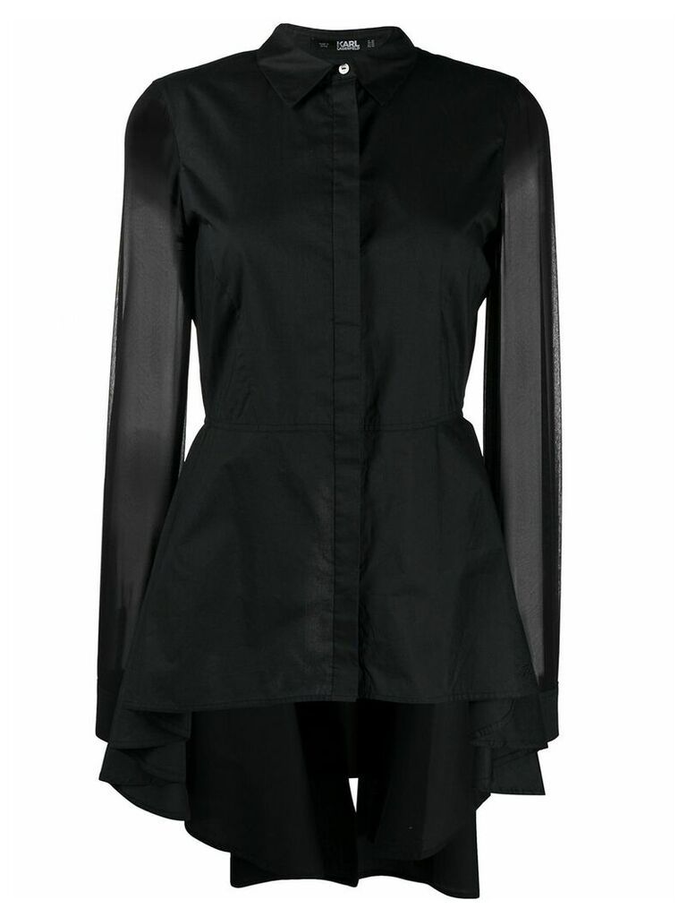 Karl Lagerfeld high-low poplin shirt - Black