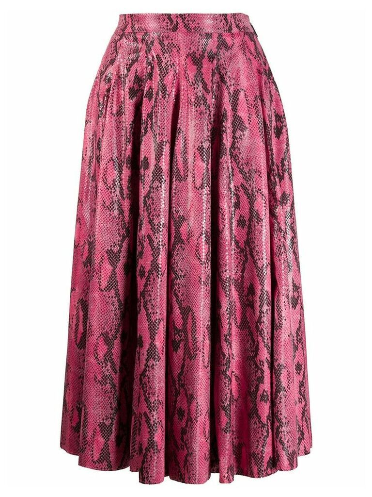 MSGM snakeskin print skirt - PINK