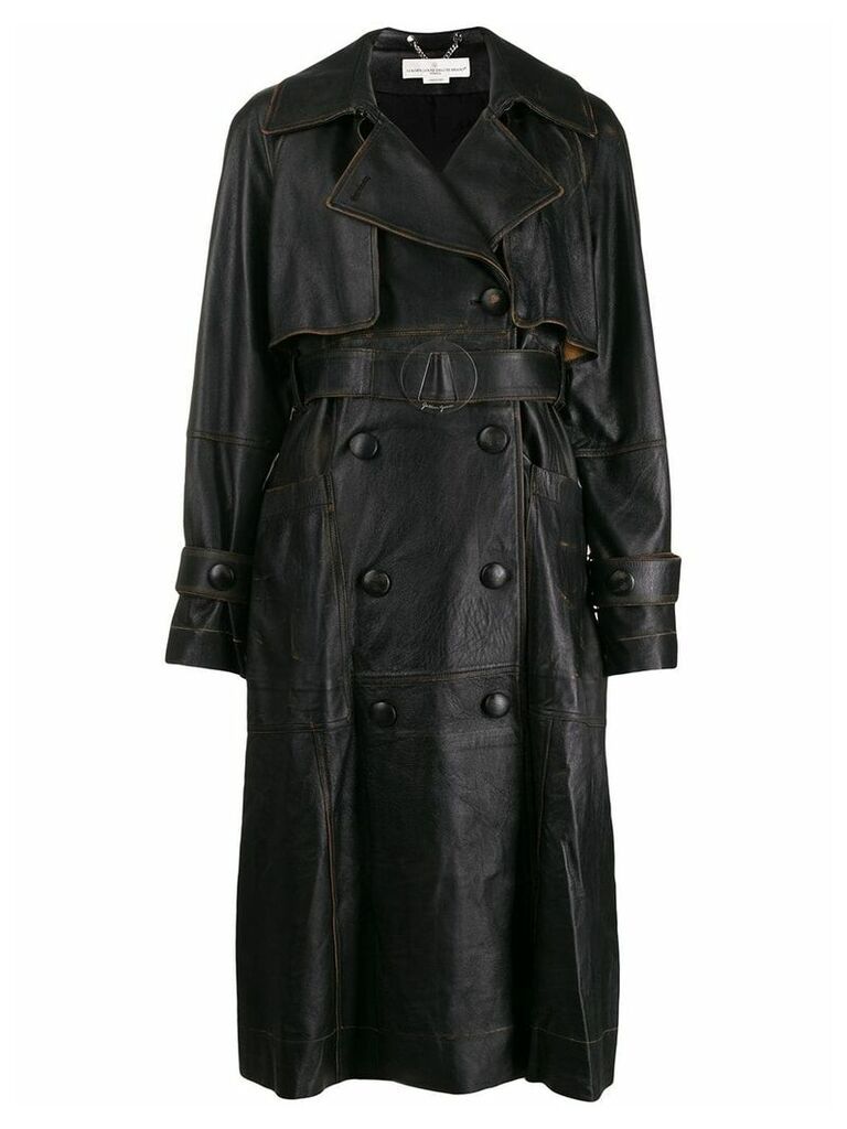 Golden Goose vintage style leather coat - Black