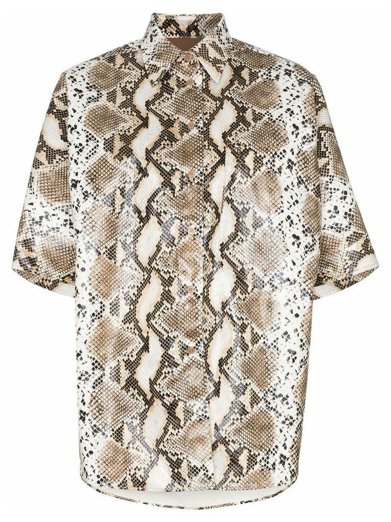 pushBUTTON python-print shirt - NEUTRALS