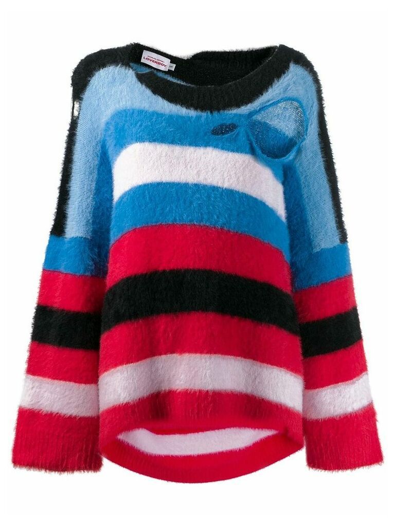 Charles Jeffrey Loverboy distressed striped sweater - Blue