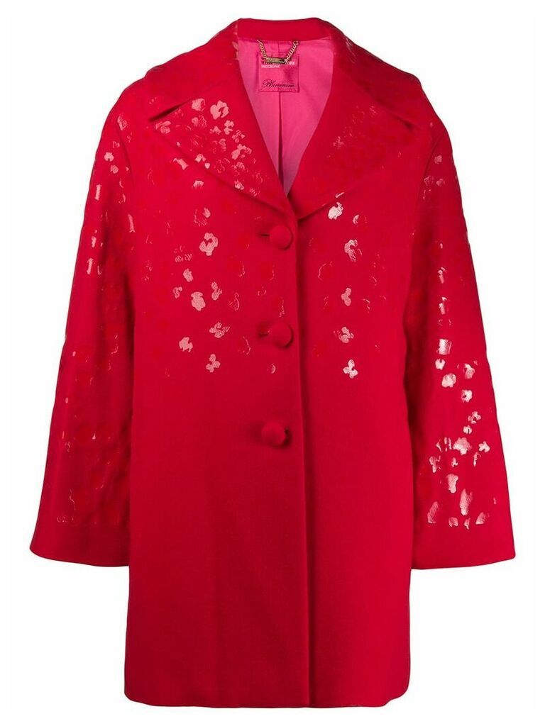 Blumarine leopard print coat - Red