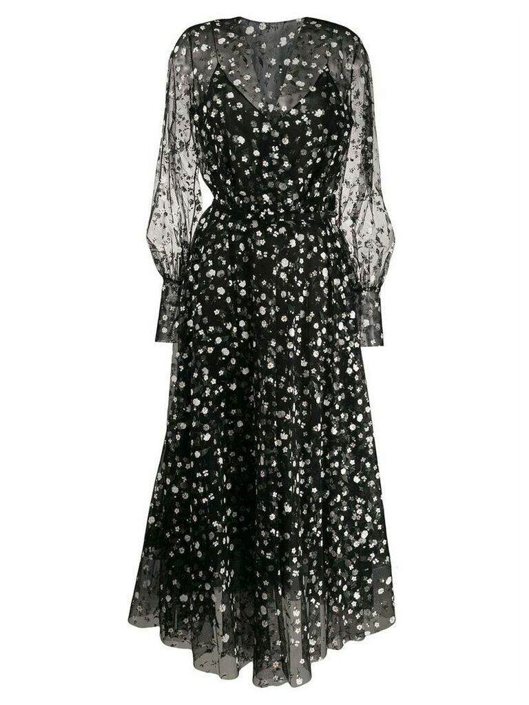 Oscar de la Renta floral flared dress - Black
