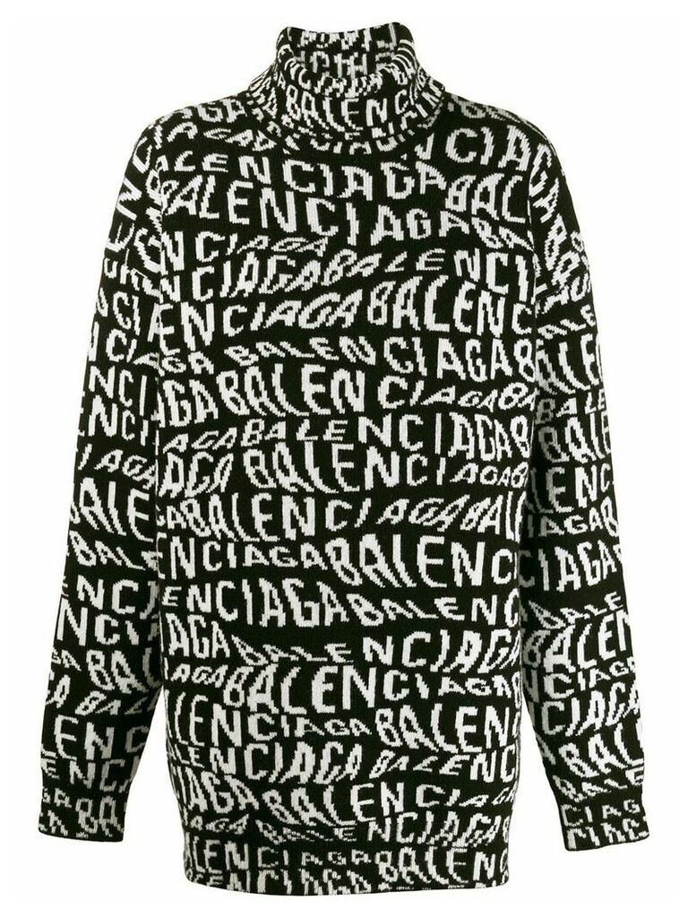 Balenciaga turtleneck logo sweater - Black