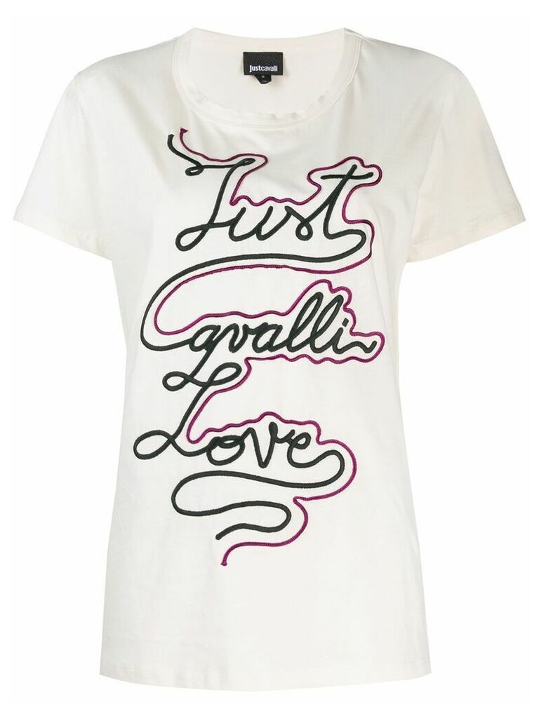 Just Cavalli slogan printed T-shirt - NEUTRALS