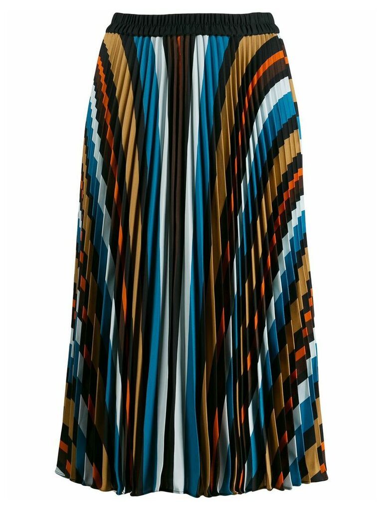 Steffen Schraut striped pleated skirt - Blue