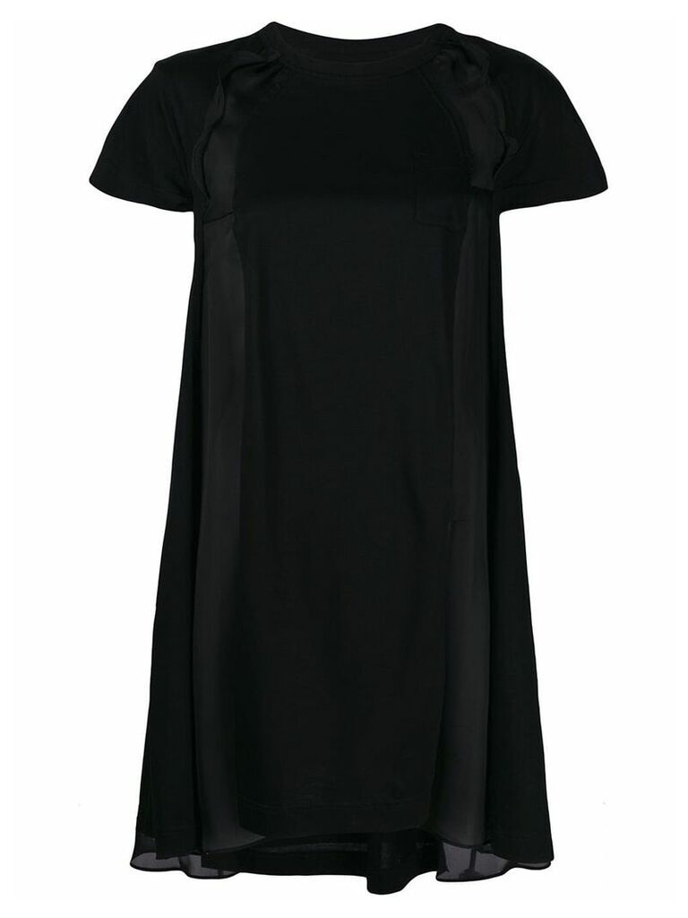 Sacai ruffle-trim dress - Black
