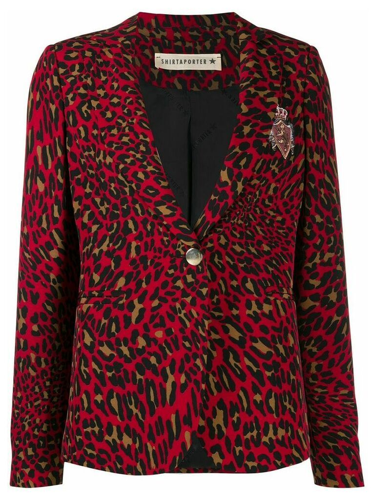 Shirtaporter leopard print blazer - Red