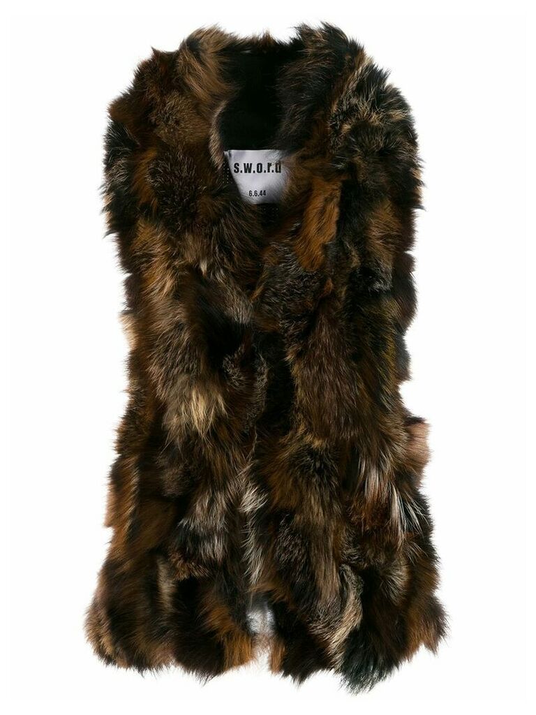 S.W.O.R.D 6.6.44 fur waistcoat - Black