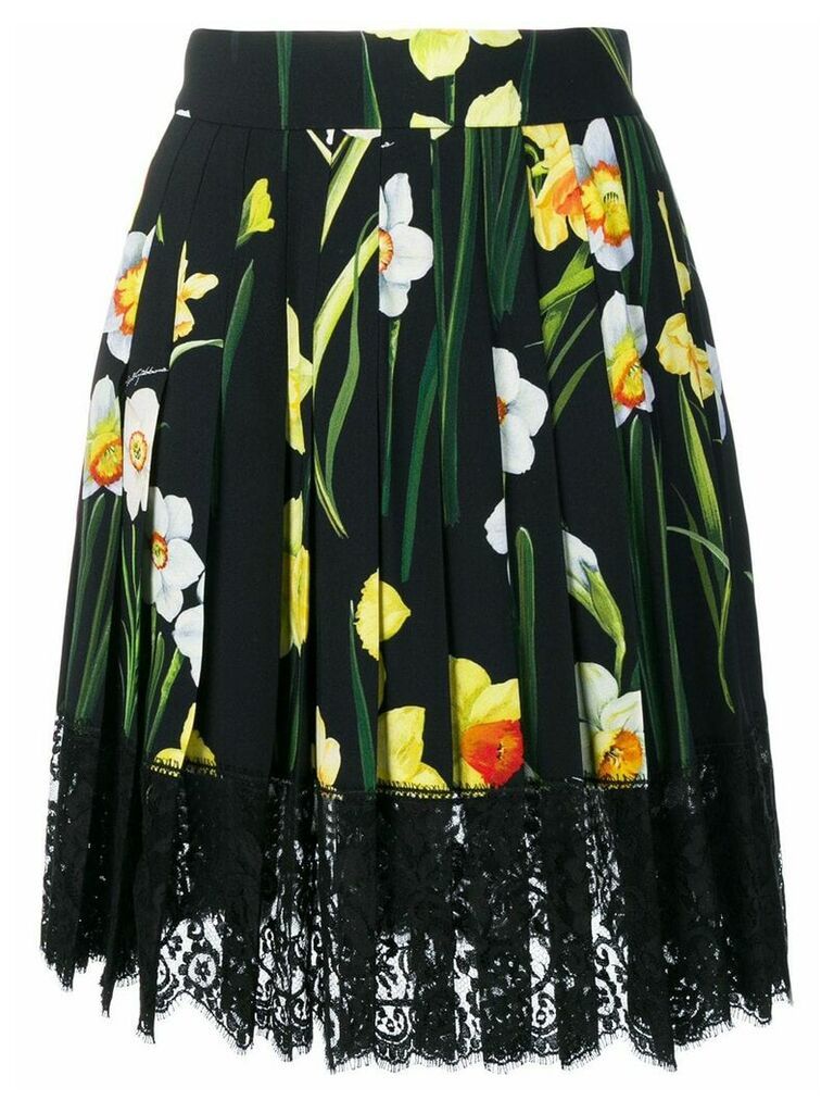 Dolce & Gabbana floral flared skirt - Black