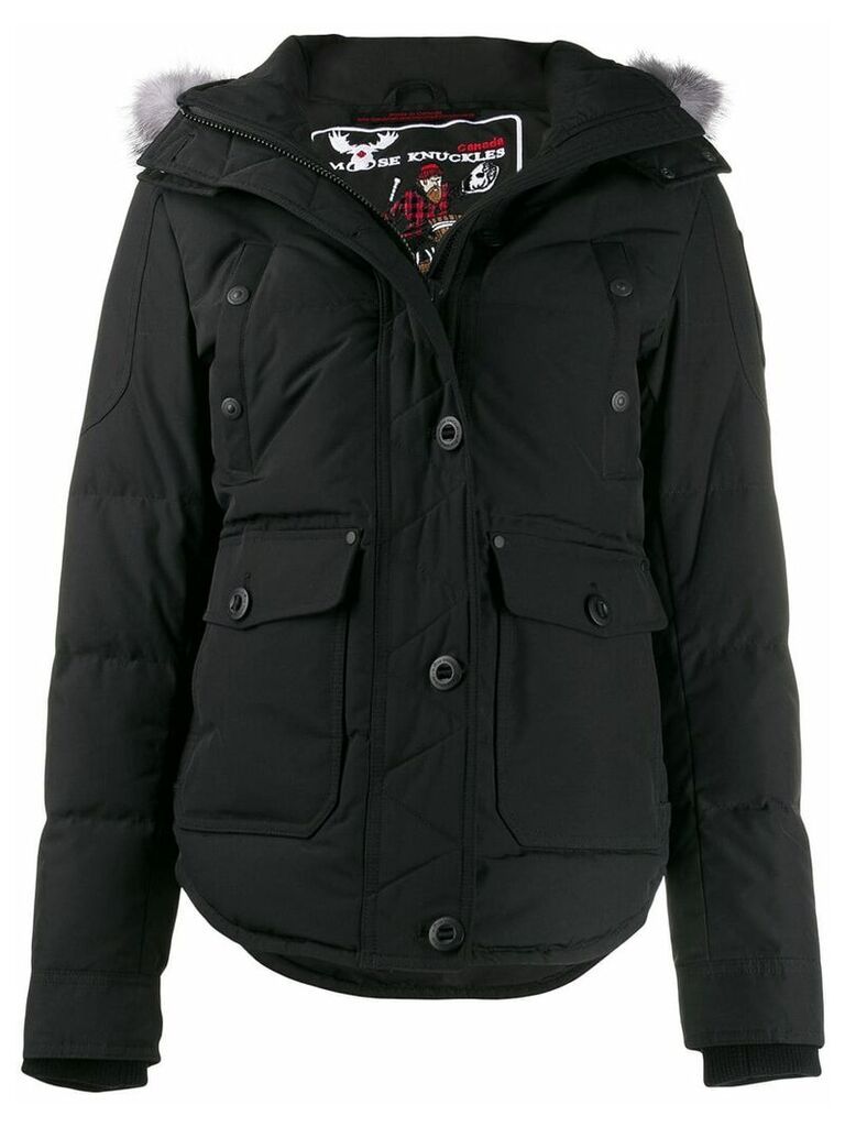 Moose Knuckles fitted padded coat - Black