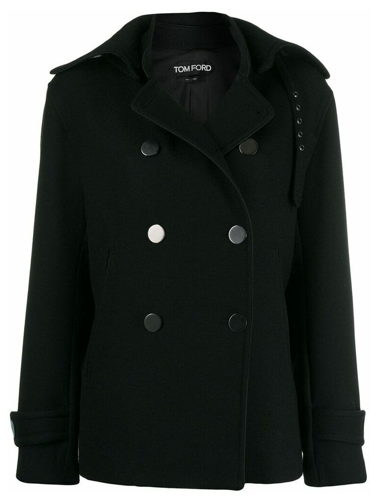 Tom Ford buckled collar peacoat - Black