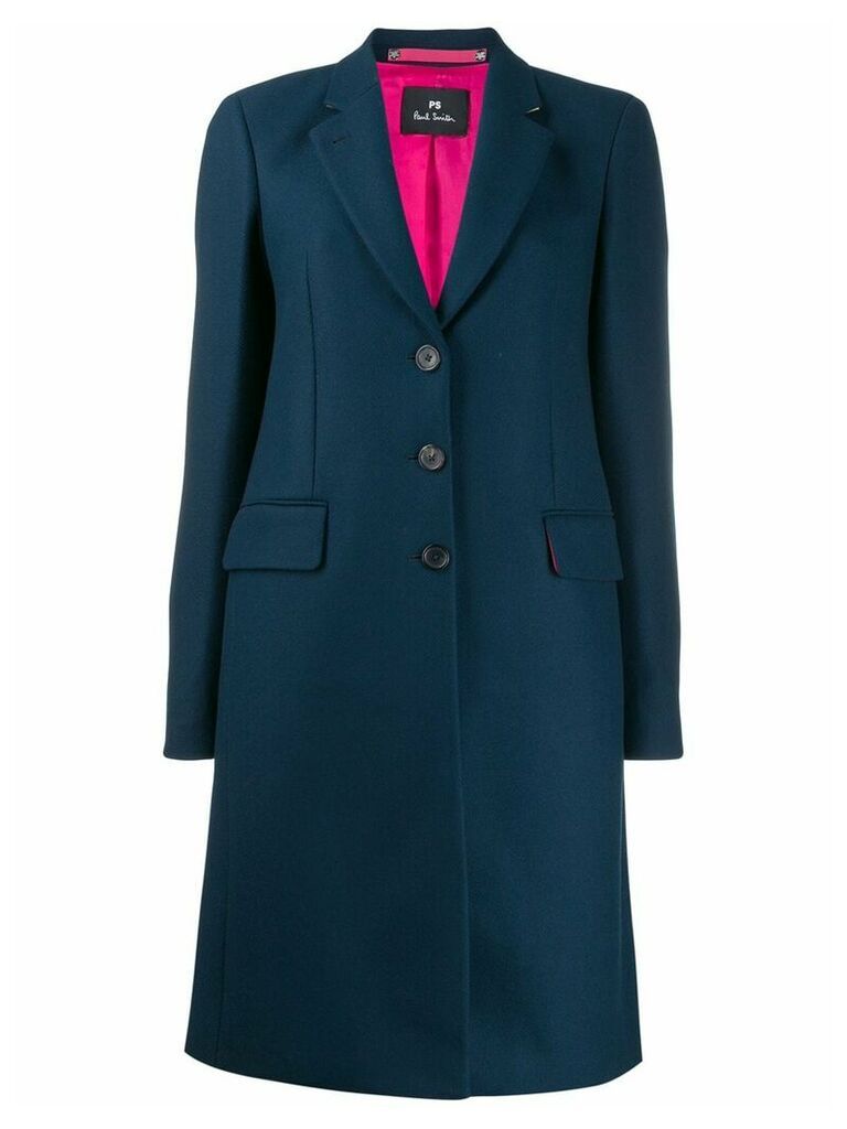 PS Paul Smith single breasted coat - Blue