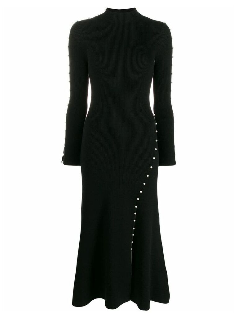 Sandro Paris faux-pearl trim dress - Black