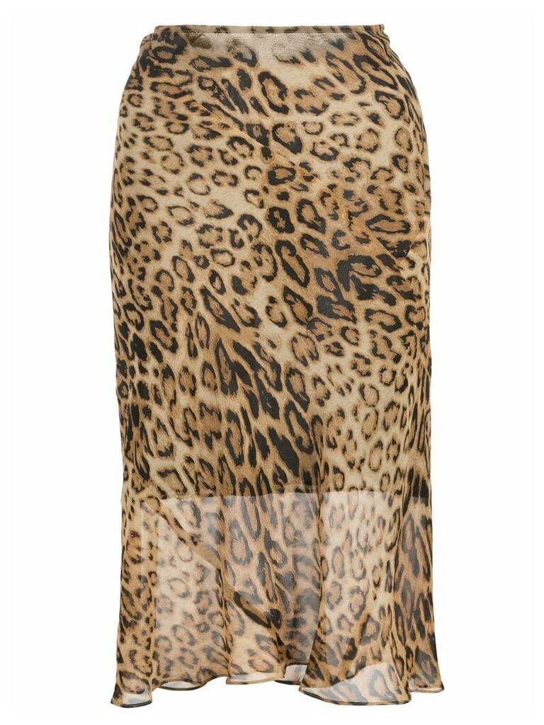 Nili Lotan leopard-print skirt - Brown