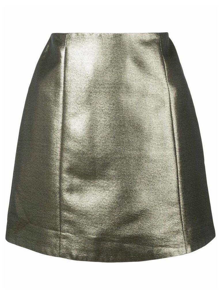 Alexa Chung metallic mini skirt - GOLD