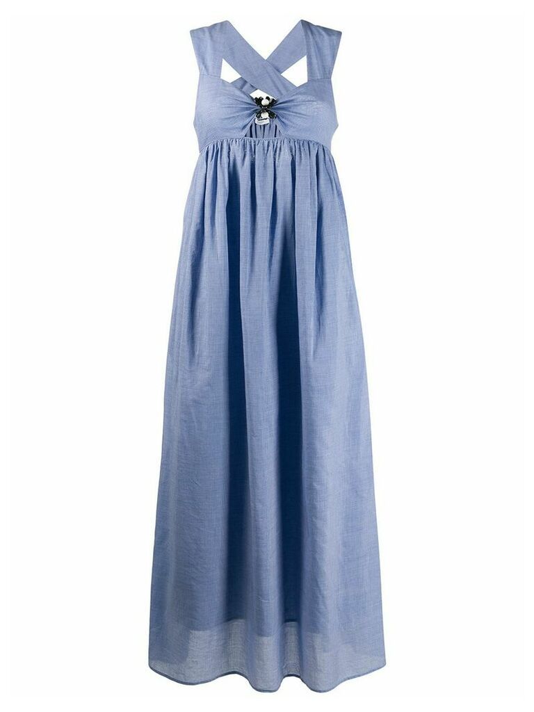 Marysia gingham flare dress - Blue