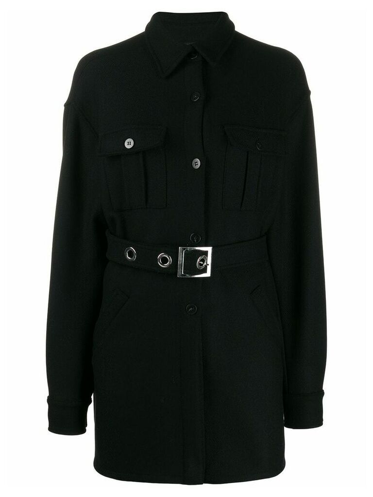 Pinko belted single-breasted coat - Black