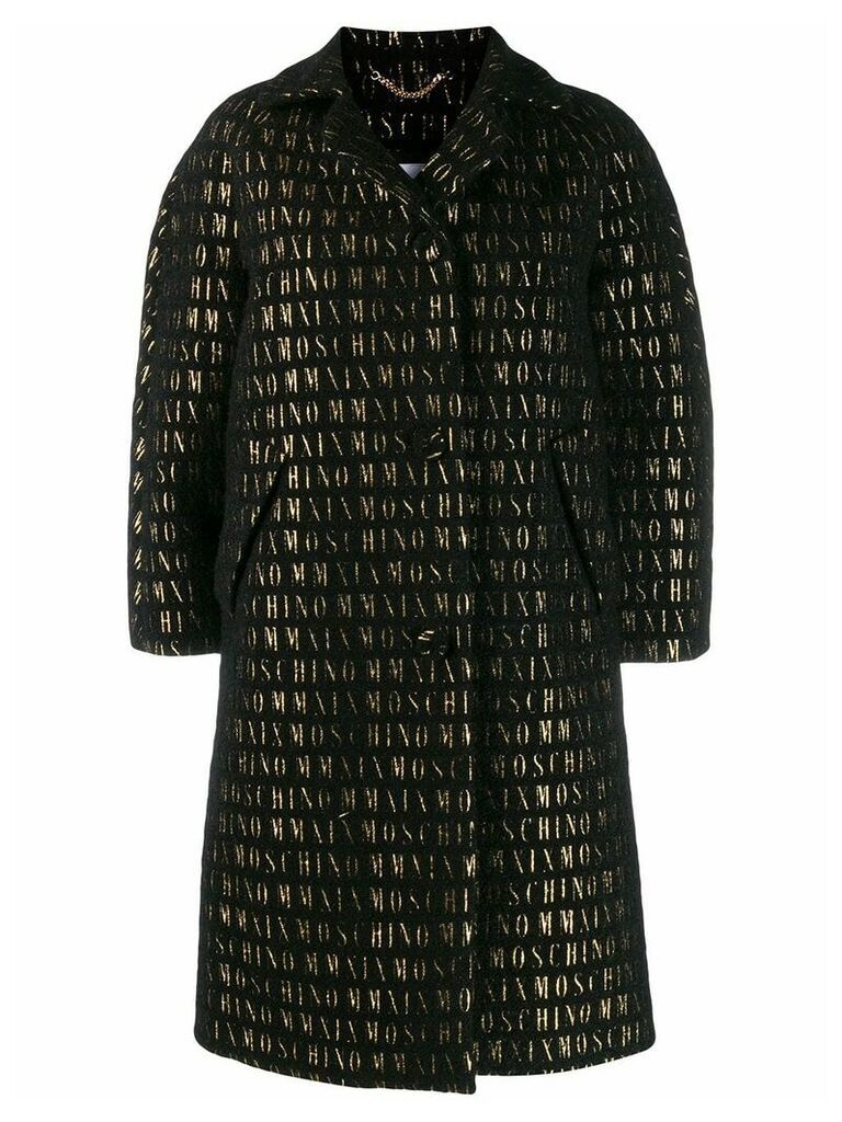 Moschino roman embroidered button-up coat - Black