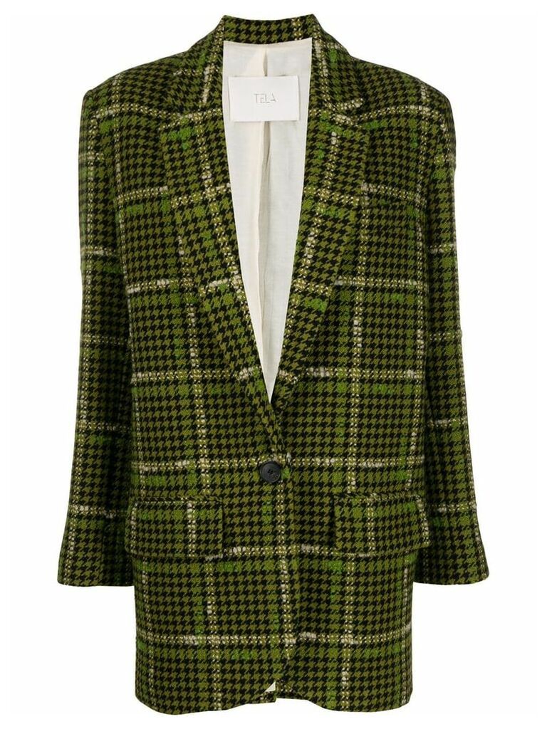 Tela houndstooth fitted blazer - Green