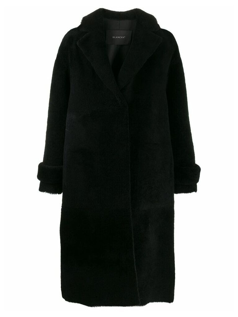 Blancha shearling midi coat - Black