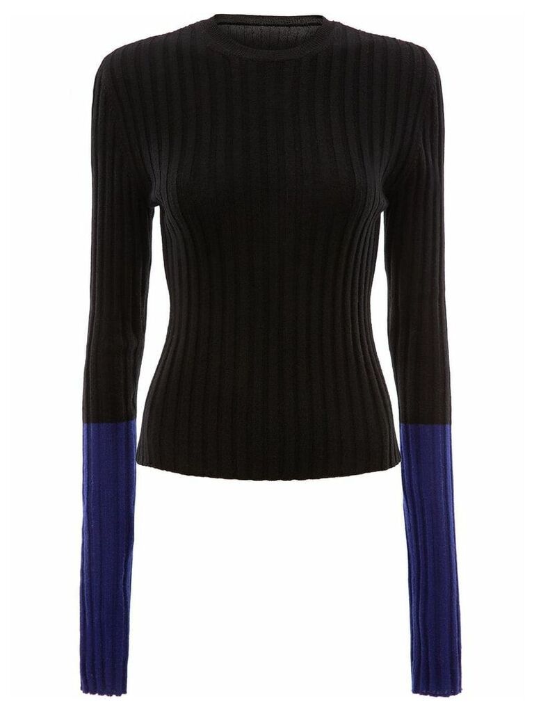 JW Anderson ribbed contrast sleeve sweater - Black