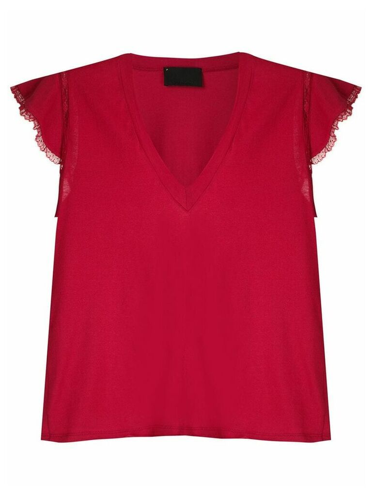 Andrea Bogosian lace trimming Pleasure T-shirt - Red