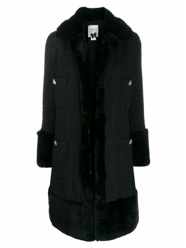 Edward Achour Paris single-breasted fitted coat - Black