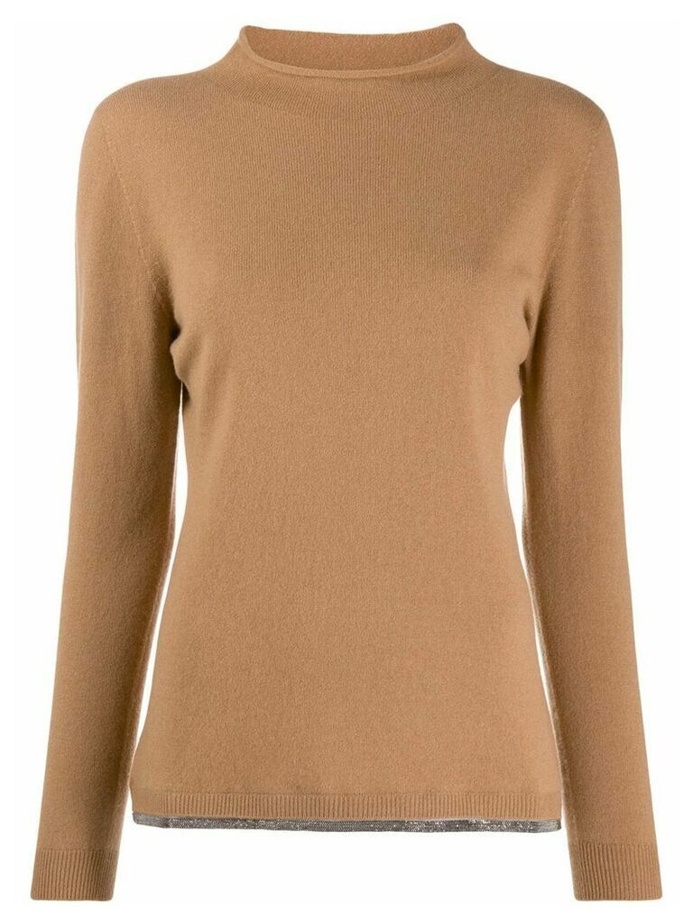 Fabiana Filippi long-sleeve fitted sweater - NEUTRALS