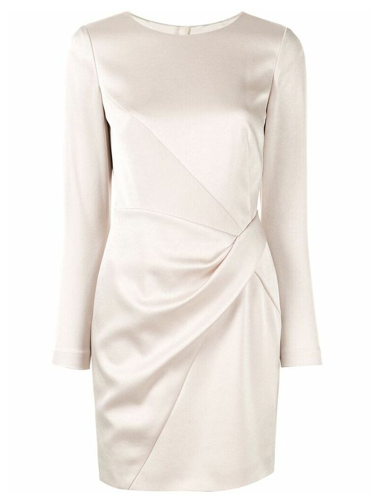 Paule Ka drape detail crepe dress - White