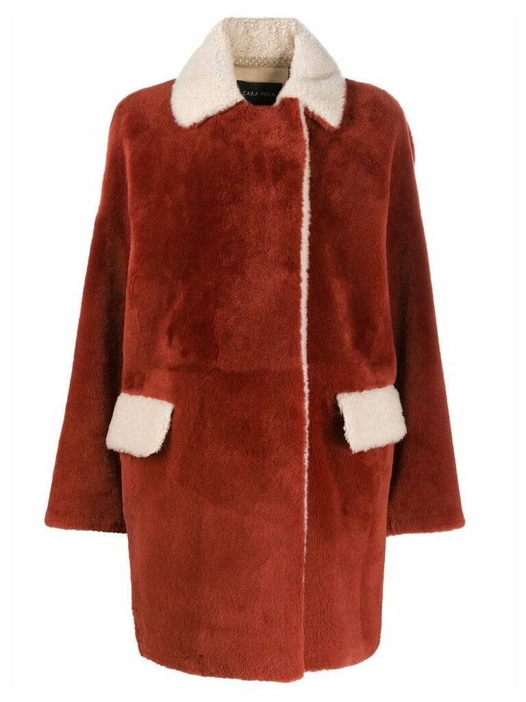 Cara Mila Alba shearling coat - Red
