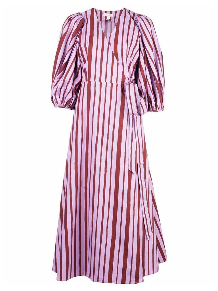 Beaufille striped wrap-style dress - PURPLE
