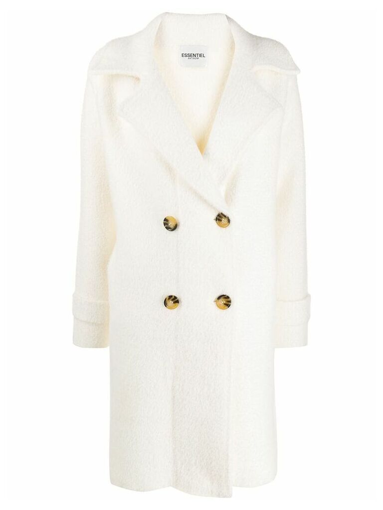 Essentiel Antwerp Tricky double breasted coat - White