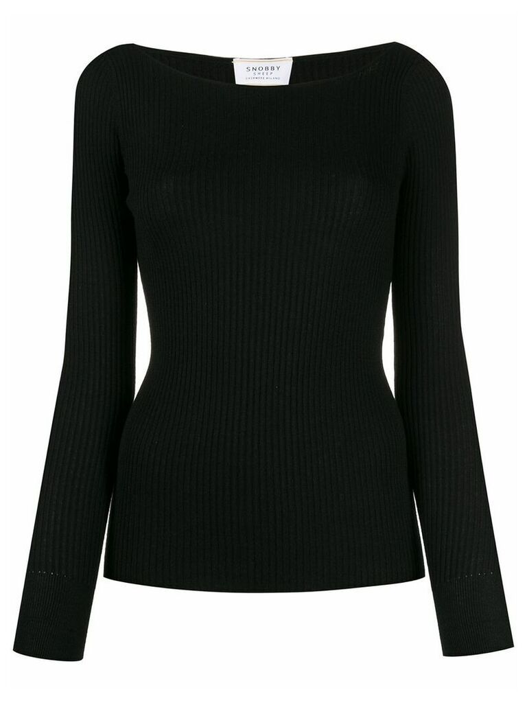 Snobby Sheep boat-neck knit sweater - Black