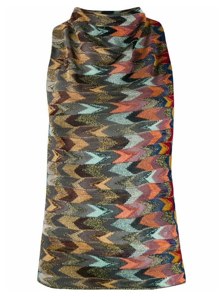 Missoni multicolour pattern knitted top - Blue