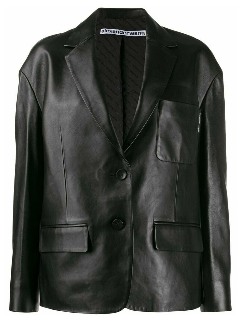 Alexander Wang oversized leather blazer - Black