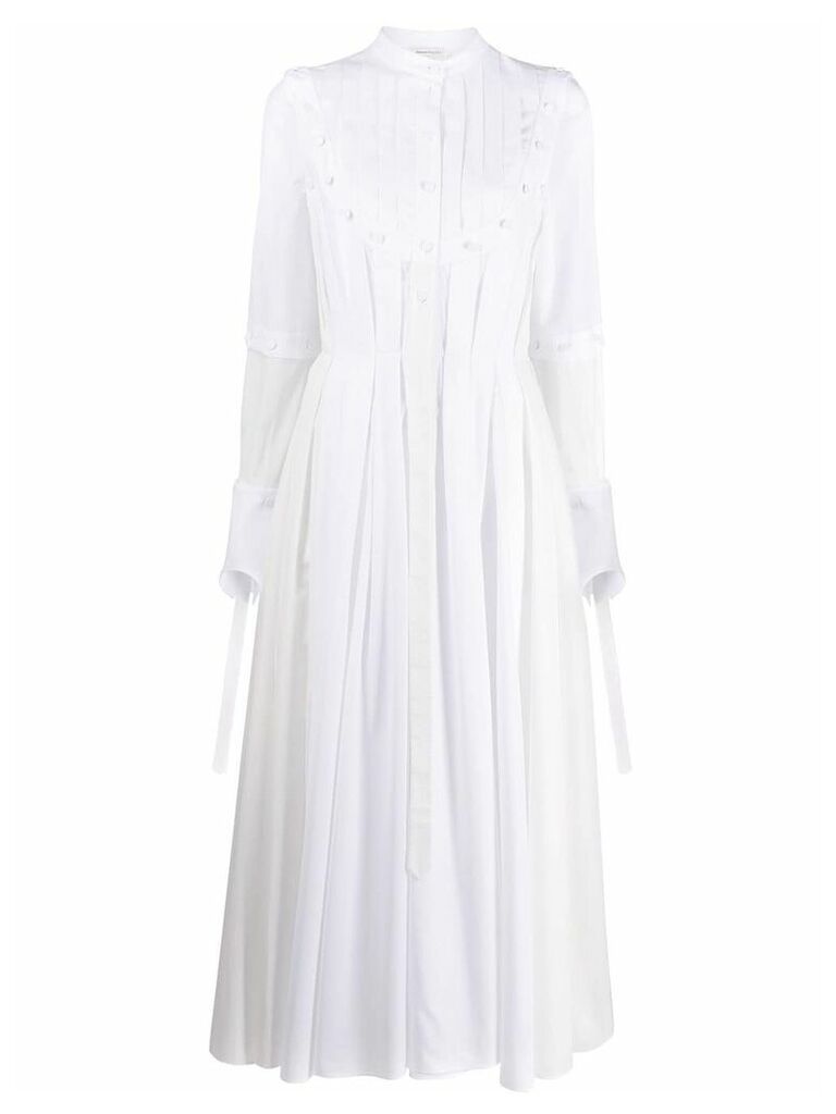 Alexander McQueen pleated shirt dress - White