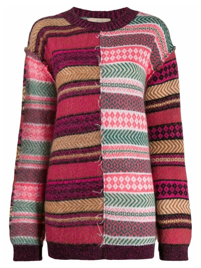 Maison Flaneur patch-work embroidered jumper - PINK
