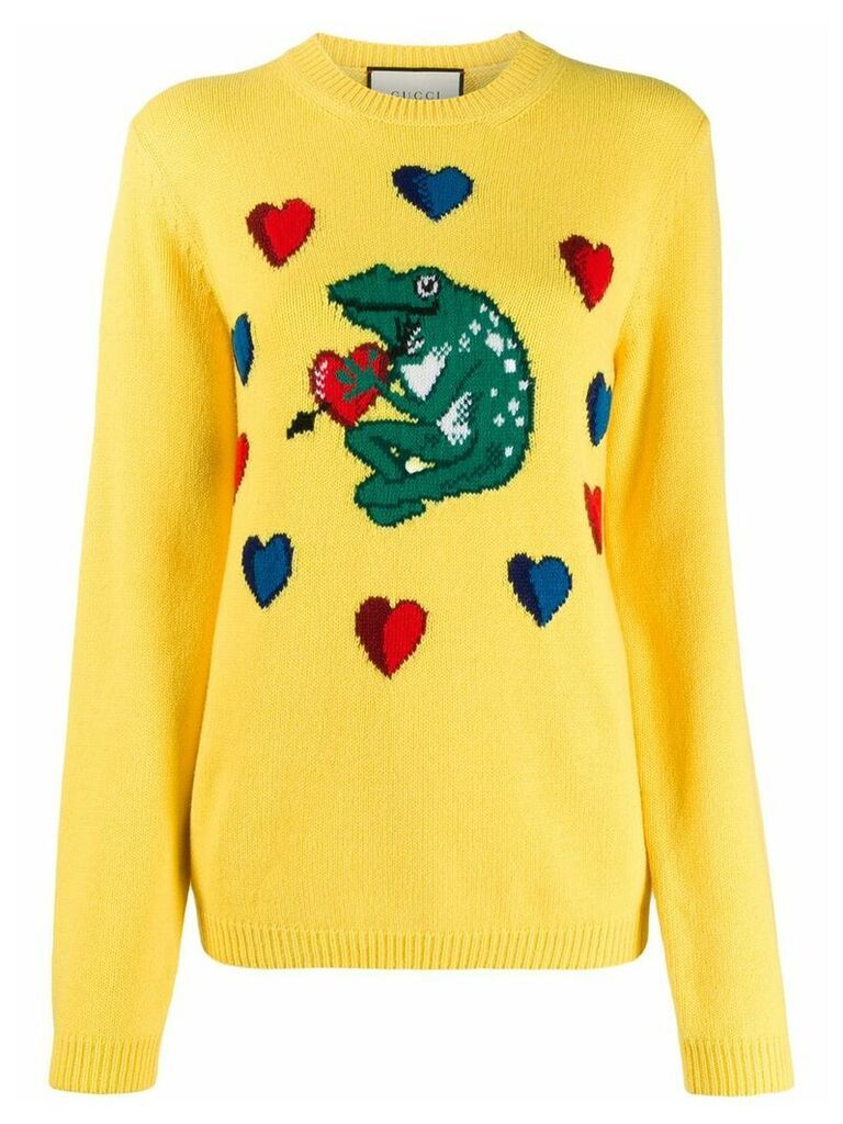 Gucci frog intarsia sweater - Yellow