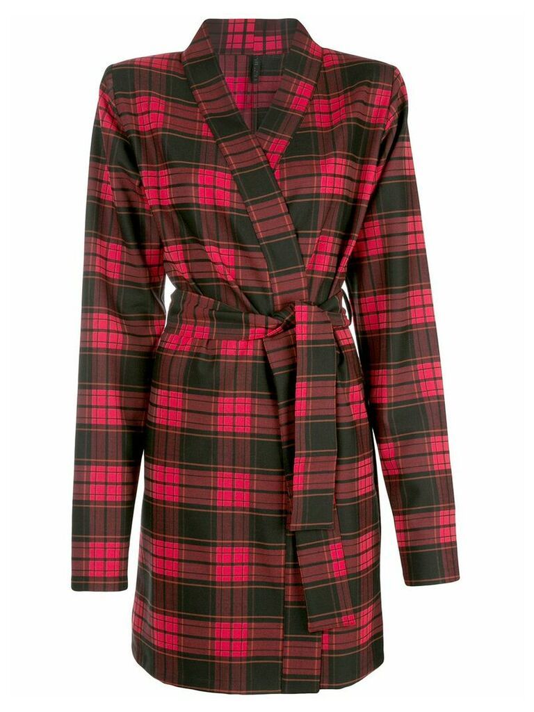 UNRAVEL PROJECT plaid belted coat - Red