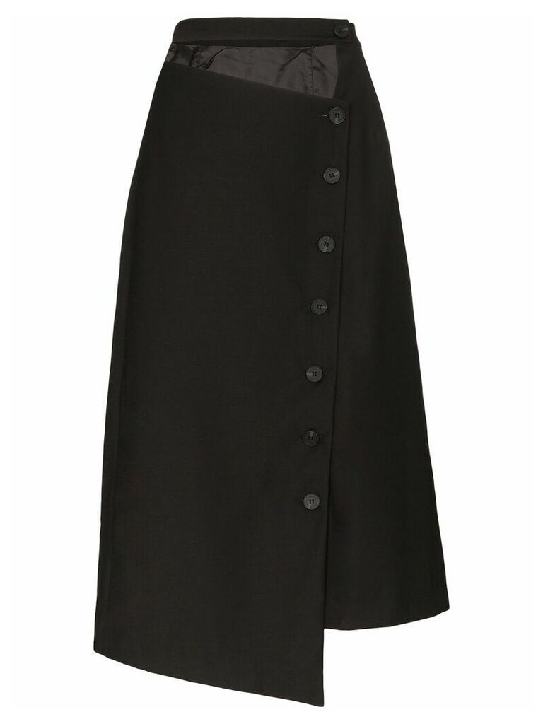 Low Classic asymmetric cut-out midi skirt - Black