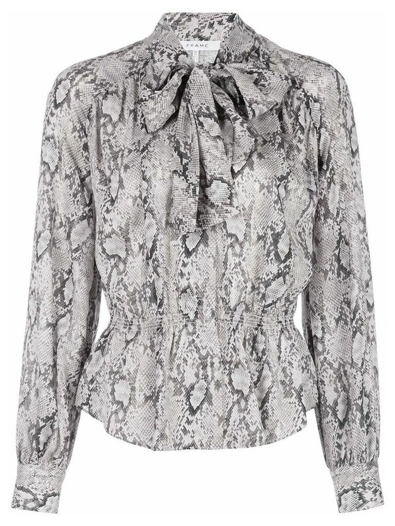 FRAME snakeskin-print silk shirt - Grey
