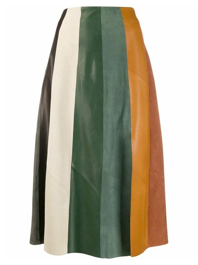 Salvatore Ferragamo A-line stripe midi skirt - Green