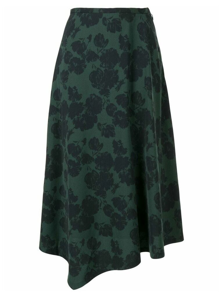 Tomorrowland floral print asymmetric skirt - Green